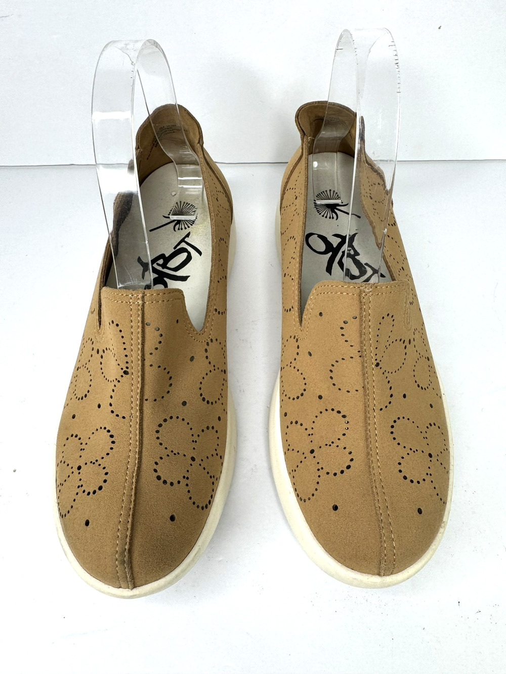 OTBT Coexist Shoes Womens Size 7 Brown Floral Slip On Comfort Walking Sneakers